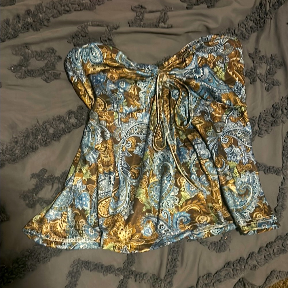 Paisley Strapless Top